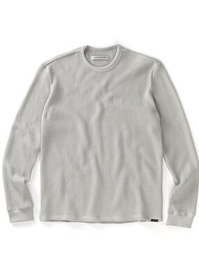 Outerknown Uncharted Waffle Crew Thermal Organic Cotton Grey Mens Size Medium